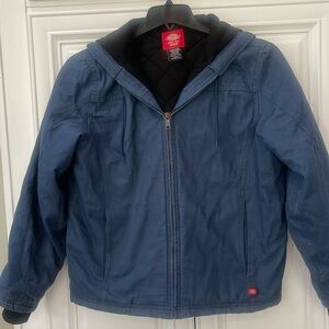 Dickies Women’s work bomber hooded blue insulated quilted lined jacket size M